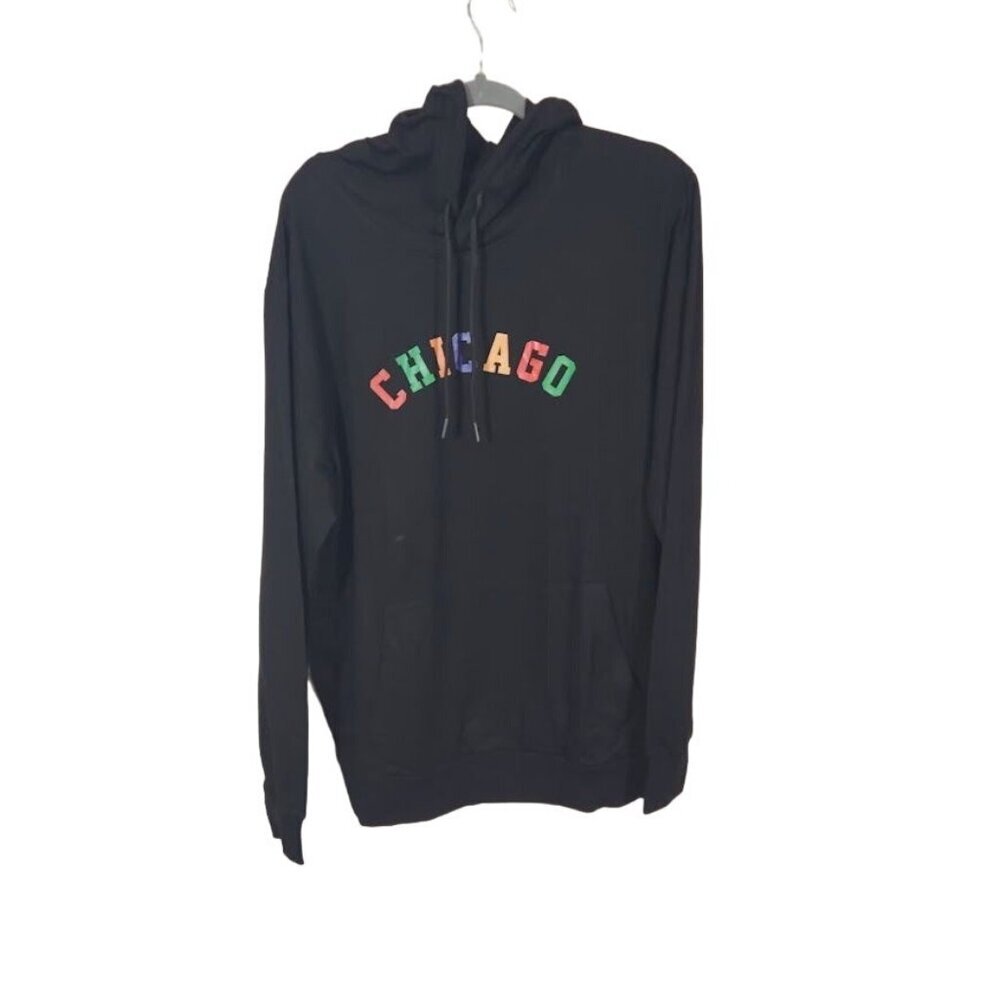 Shein Men's Chicago Pullover Hoodie in Black - Size XL